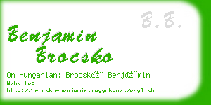 benjamin brocsko business card